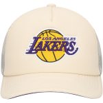 Official Los Angeles Lakers mens los angeles lakers mitchell  ness cream trucker adjustable hat | Lakers Shop