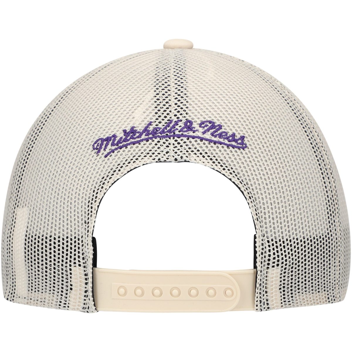 Official Los Angeles Lakers mens los angeles lakers mitchell  ness cream trucker adjustable hat | Lakers Shop