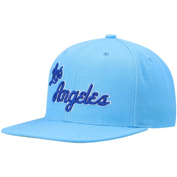 Official Los Angeles Lakers mens los angeles lakers mitchell  ness powder blue hardwood classics team ground 2.0 snapback hat | Lakers Shop