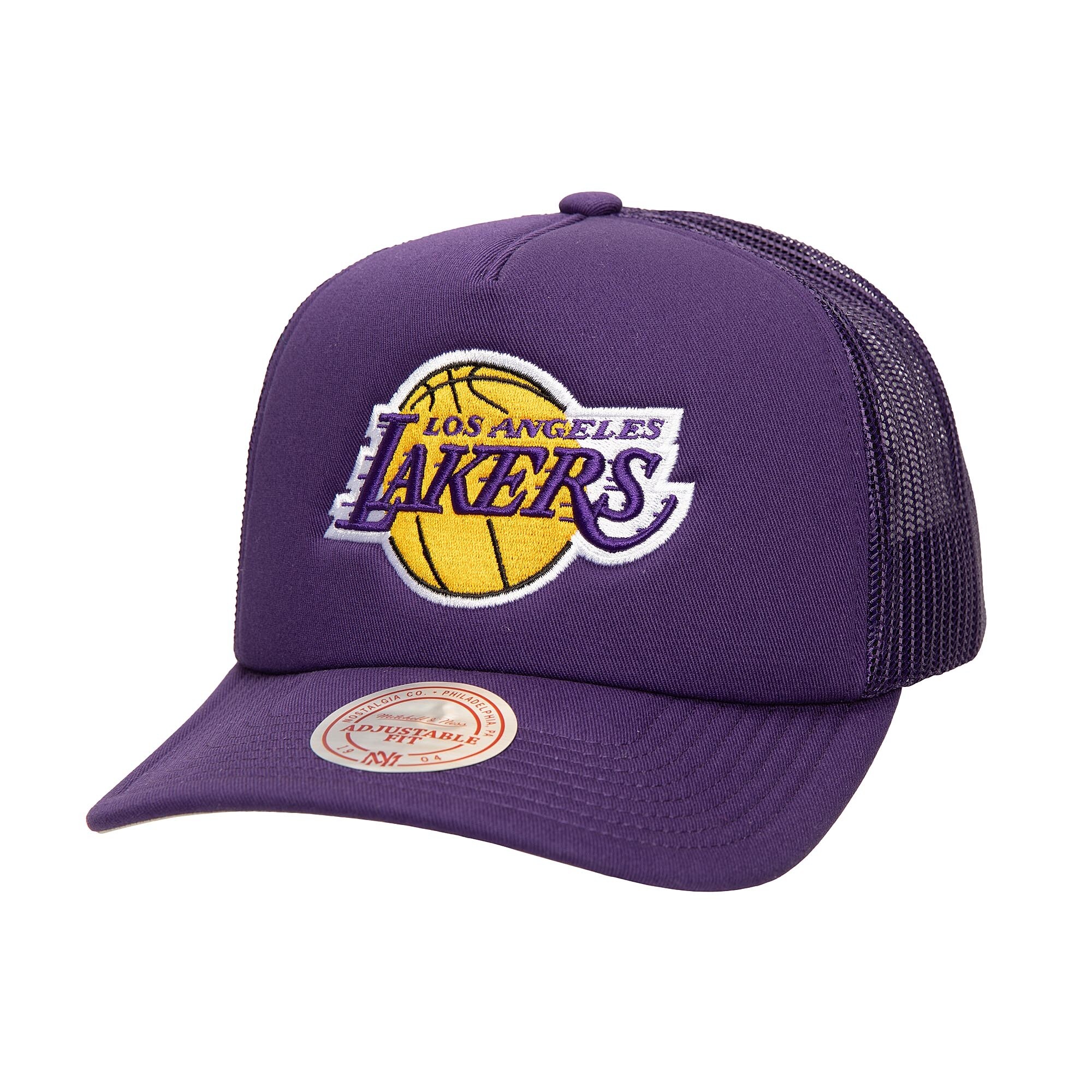 Official Los Angeles Lakers mens los angeles lakers mitchell  ness purple core evergreen otc trucker adjustable hat | Lakers Shop