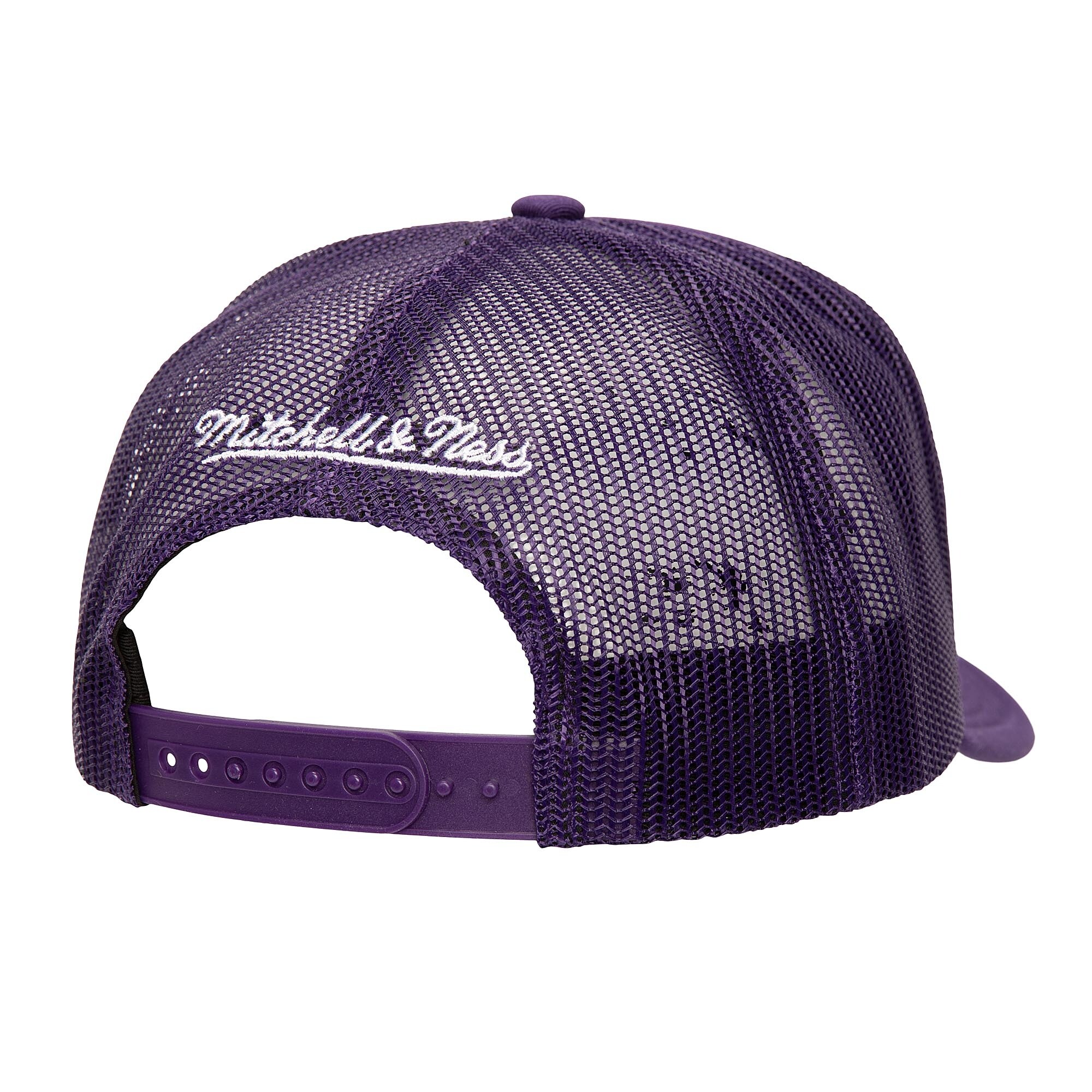 Official Los Angeles Lakers mens los angeles lakers mitchell  ness purple core evergreen otc trucker adjustable hat | Lakers Shop