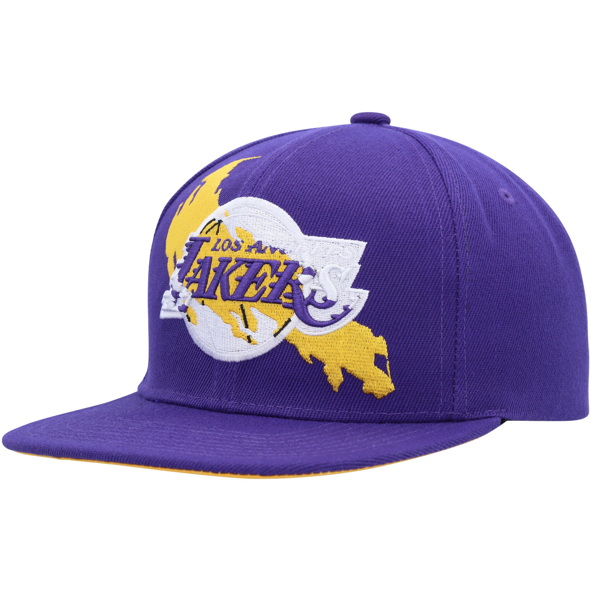 Official Los Angeles Lakers mens los angeles lakers mitchell  ness purple paint by numbers snapback hat | Lakers Shop