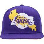 Official Los Angeles Lakers mens los angeles lakers mitchell  ness purple paint by numbers snapback hat | Lakers Shop