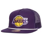 Official Los Angeles Lakers mens los angeles lakers mitchell  ness purple roper meshback trucker snapback hat | Lakers Shop