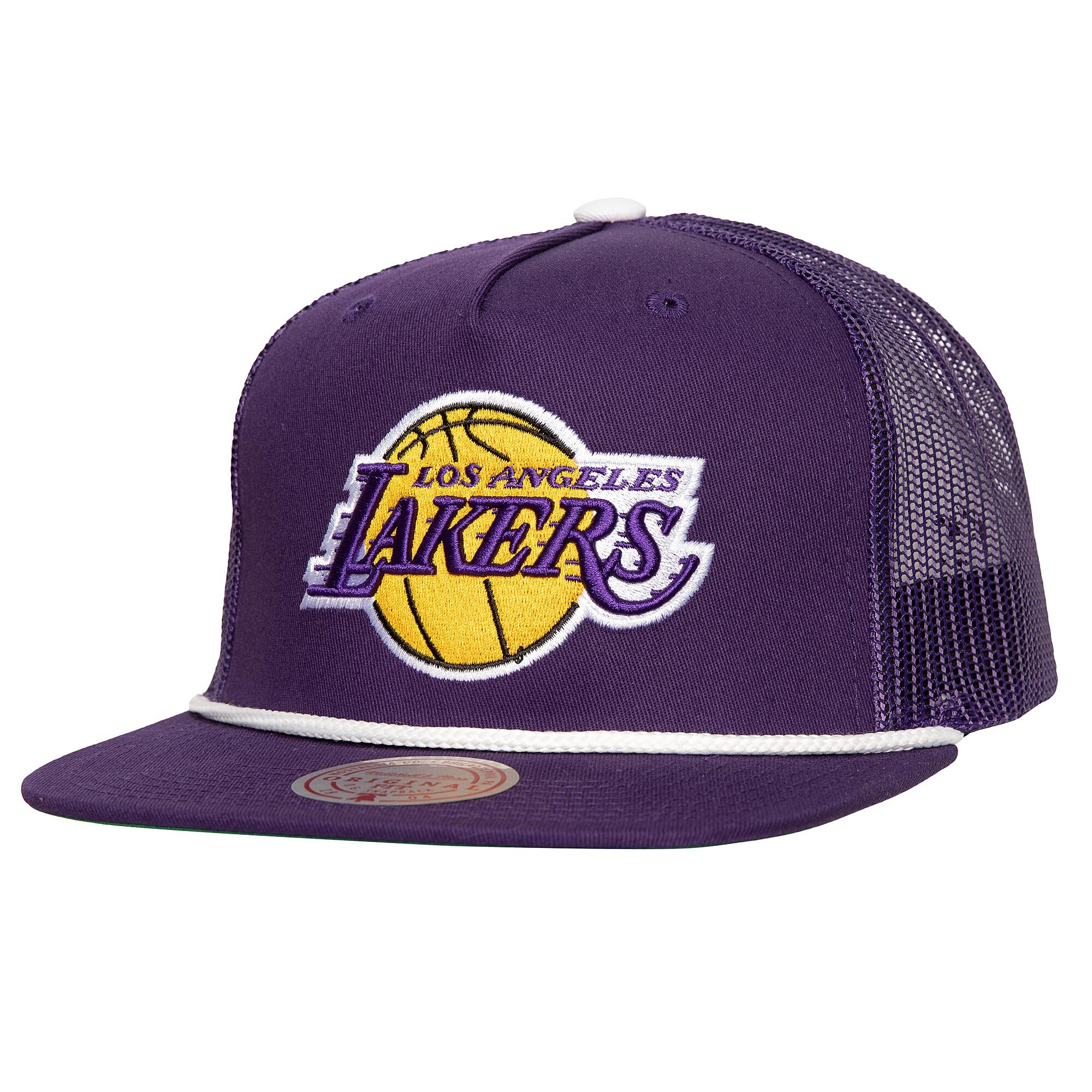 Official Los Angeles Lakers mens los angeles lakers mitchell  ness purple roper meshback trucker snapback hat | Lakers Shop