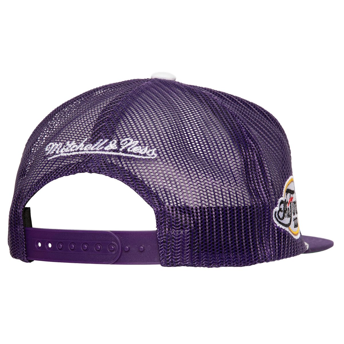 Official Los Angeles Lakers mens los angeles lakers mitchell  ness purple roper meshback trucker snapback hat | Lakers Shop