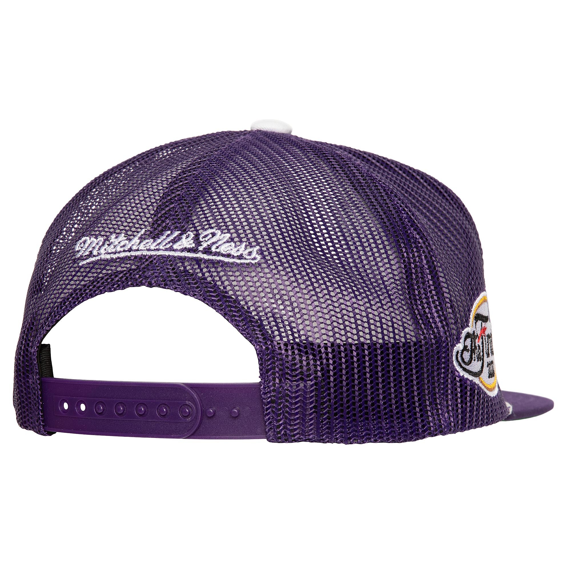 Official Los Angeles Lakers mens los angeles lakers mitchell  ness purple roper meshback trucker snapback hat | Lakers Shop