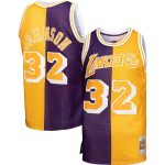 Official Los Angeles Lakers mens los angeles lakers mitchell  ness purplegold big  tall hardwood classics 198485 split swingman jersey | Lakers Shop