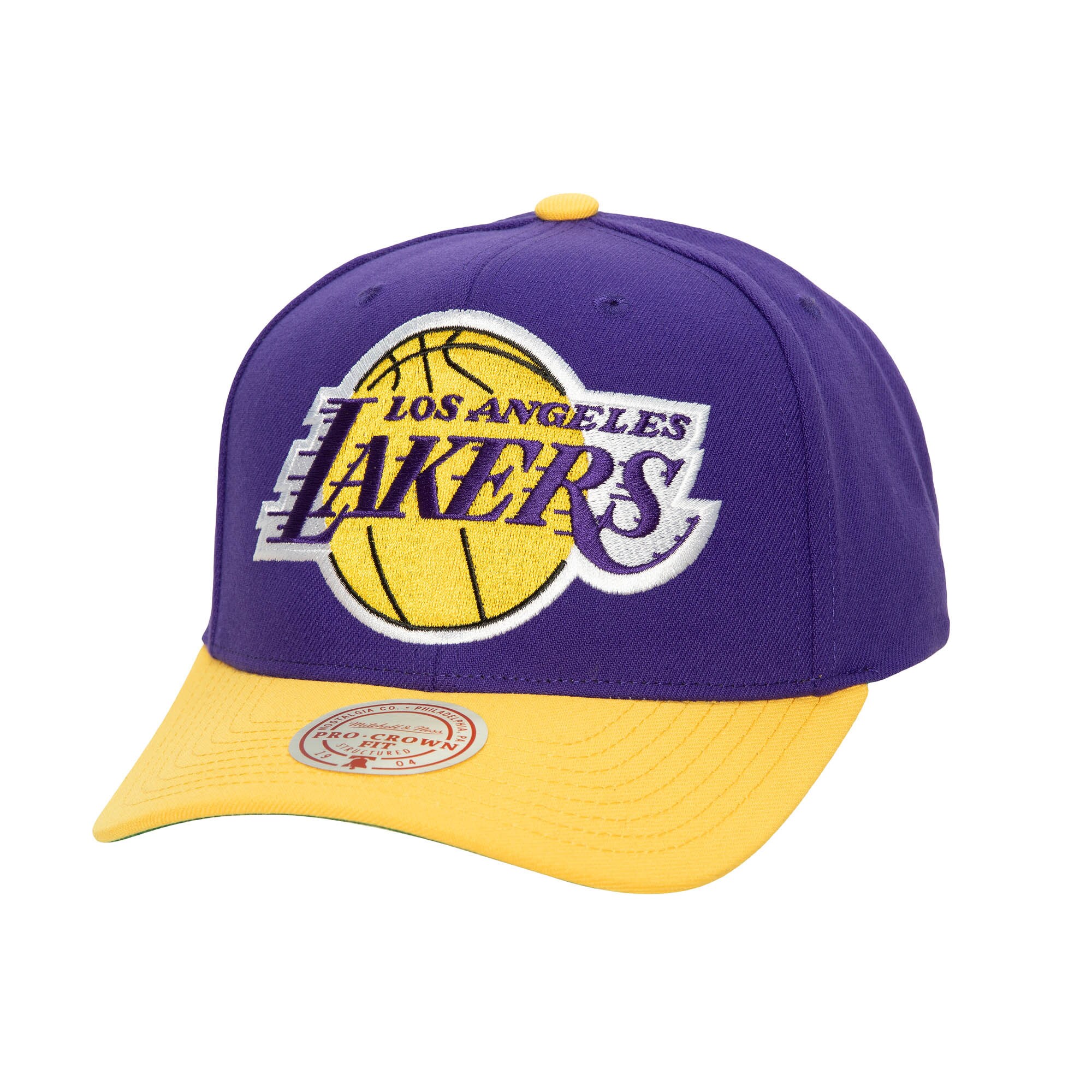 Official Los Angeles Lakers mens los angeles lakers mitchell  ness purplegold soul xl logo pro crown snapback hat | Lakers Shop