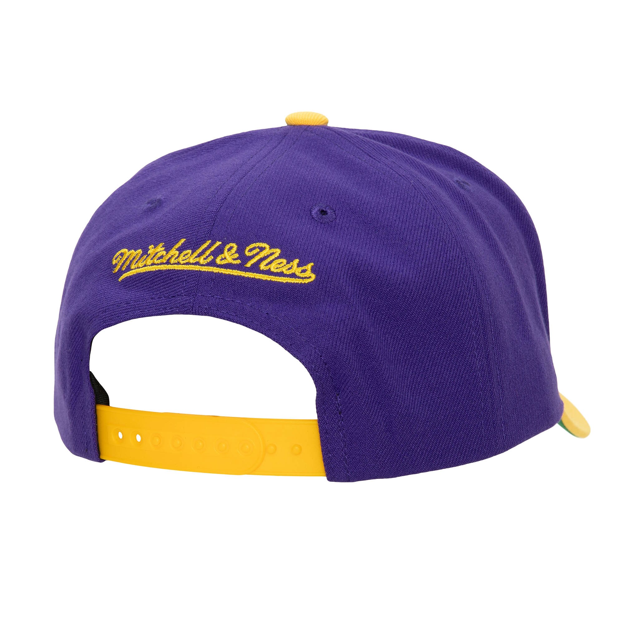 Official Los Angeles Lakers mens los angeles lakers mitchell  ness purplegold soul xl logo pro crown snapback hat | Lakers Shop