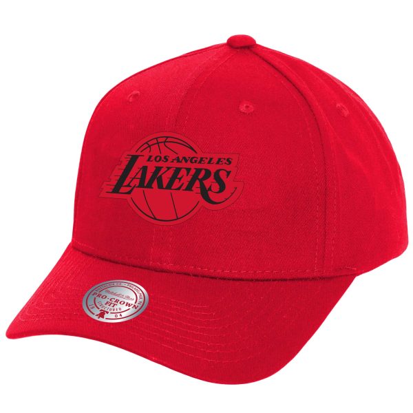 Official Los Angeles Lakers mens los angeles lakers mitchell  ness red fire red pro crown snapback hat | Lakers Shop