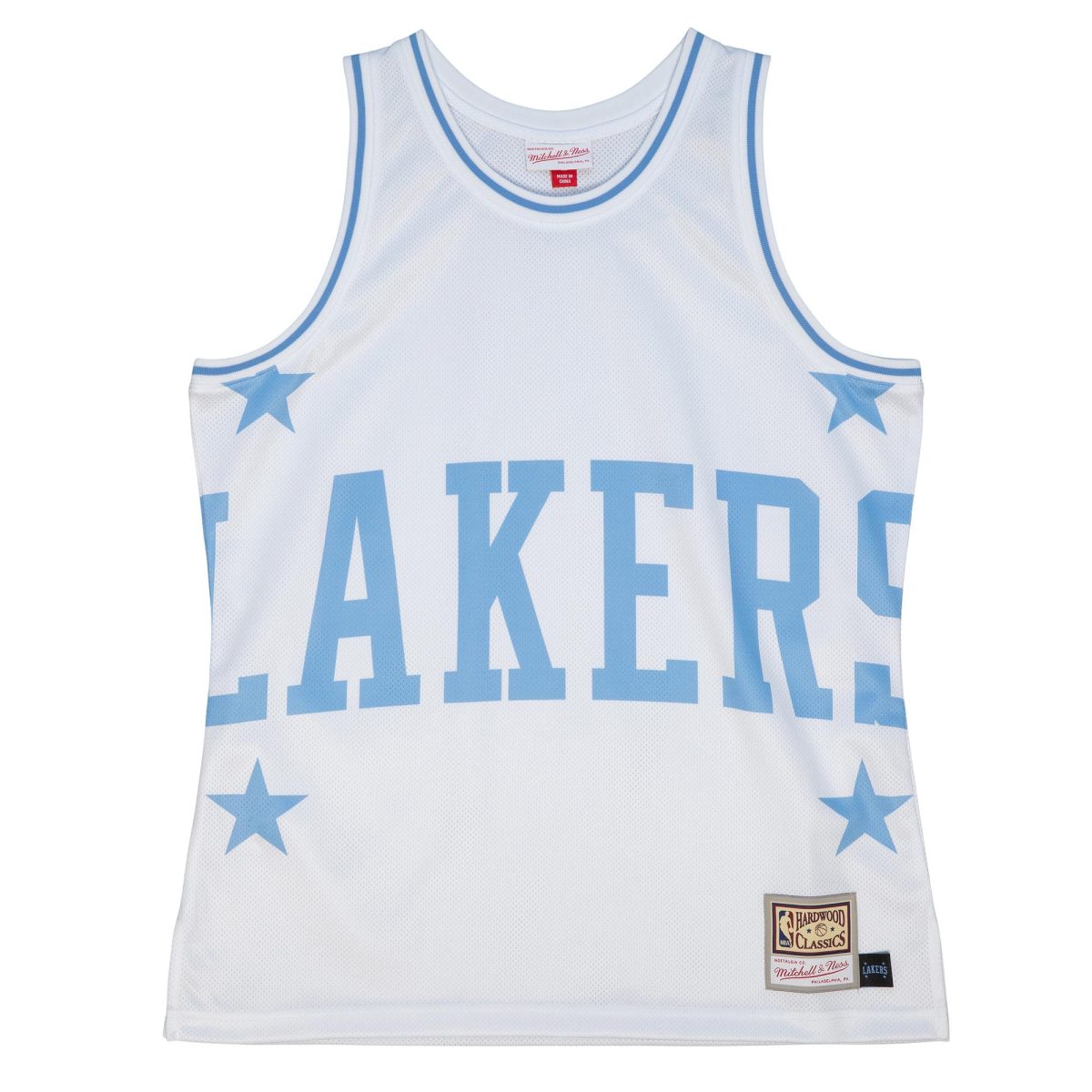 Official Los Angeles Lakers mens los angeles lakers mitchell  ness white hardwood classics blown out fashion jersey | Lakers Shop
