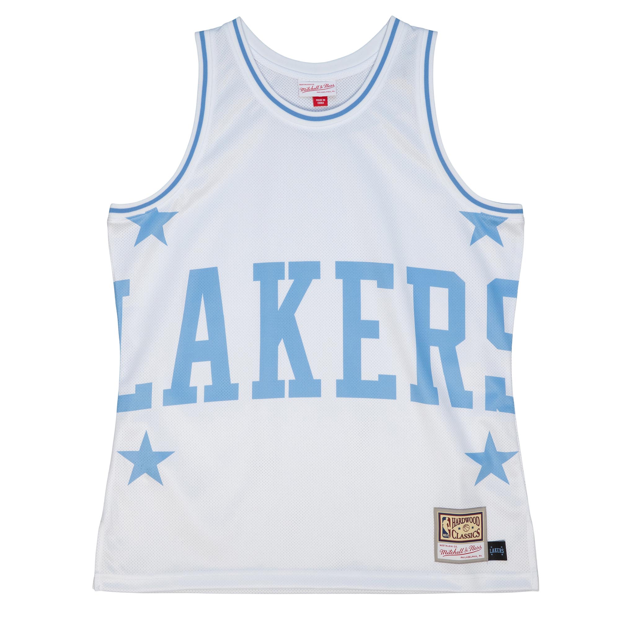 Official Los Angeles Lakers mens los angeles lakers mitchell  ness white hardwood classics blown out fashion jersey | Lakers Shop
