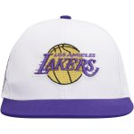 Official Los Angeles Lakers mens los angeles lakers mitchell  ness white soul logo shine 2-tone snapback hat | Lakers Shop