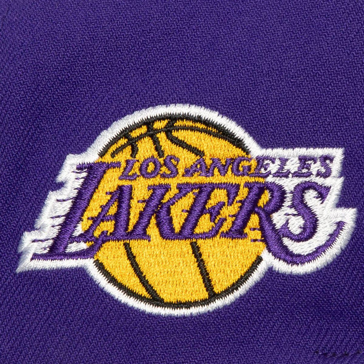 Official Los Angeles Lakers mens los angeles lakers mitchell  ness whitepurple retro sport color block script snapback hat | Lakers Shop