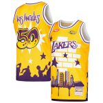 Official Los Angeles Lakers mens los angeles lakers mitchell  ness x tats cru gold hardwood classics fashion jersey | Lakers Shop