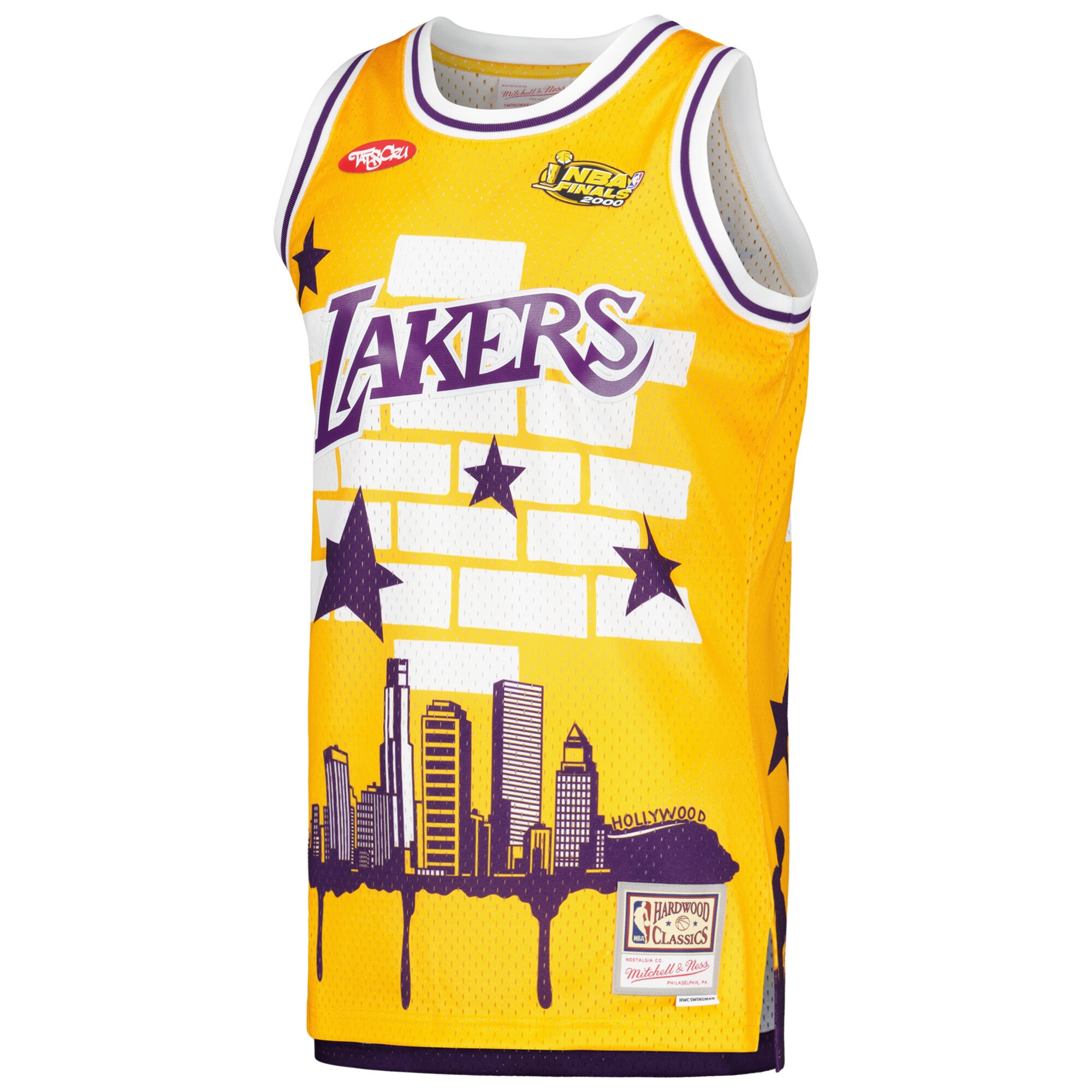 Official Los Angeles Lakers mens los angeles lakers mitchell  ness x tats cru gold hardwood classics fashion jersey | Lakers Shop