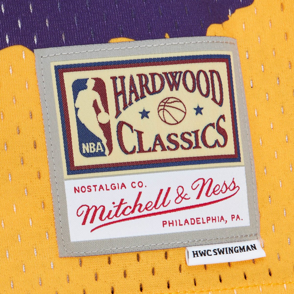 Official Los Angeles Lakers mens los angeles lakers mitchell  ness x tats cru gold hardwood classics fashion jersey | Lakers Shop