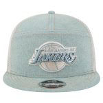 Official Los Angeles Lakers mens los angeles lakers new era adventure denim split panel 9fifty snapback trucker hat | Lakers Shop