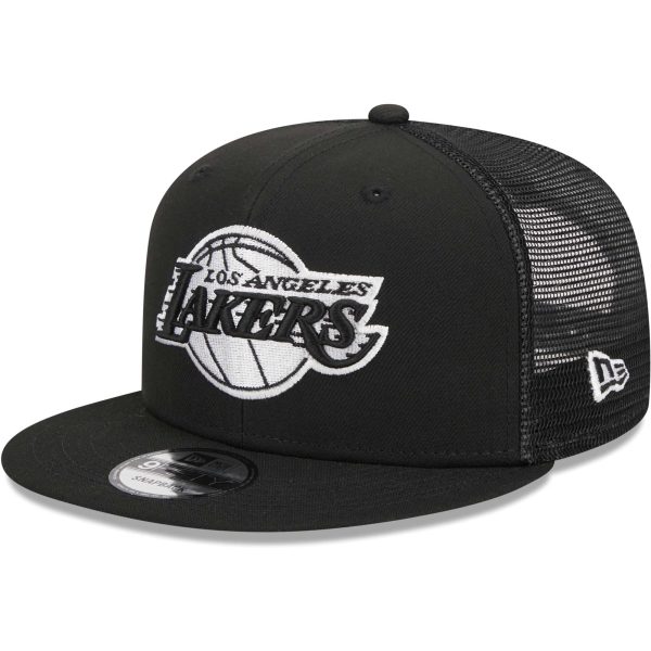 Official Los Angeles Lakers mens los angeles lakers new era black 9fifty snapback trucker hat | Lakers Shop