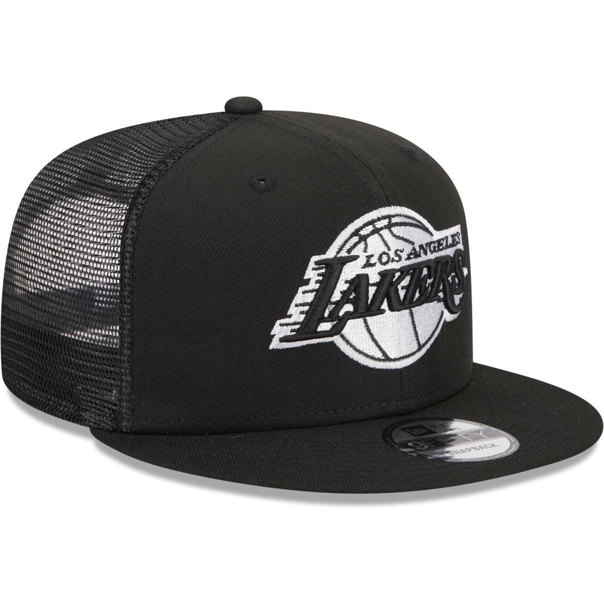 Official Los Angeles Lakers mens los angeles lakers new era black 9fifty snapback trucker hat | Lakers Shop