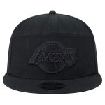 Official Los Angeles Lakers mens los angeles lakers new era black adventure canvas split panel 9fifty snapback hat | Lakers Shop
