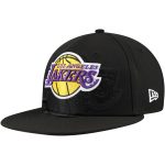Official Los Angeles Lakers mens los angeles lakers new era black blackout shadow logo 59fifty fitted hat | Lakers Shop