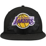 Official Los Angeles Lakers mens los angeles lakers new era black blackout shadow logo 59fifty fitted hat | Lakers Shop