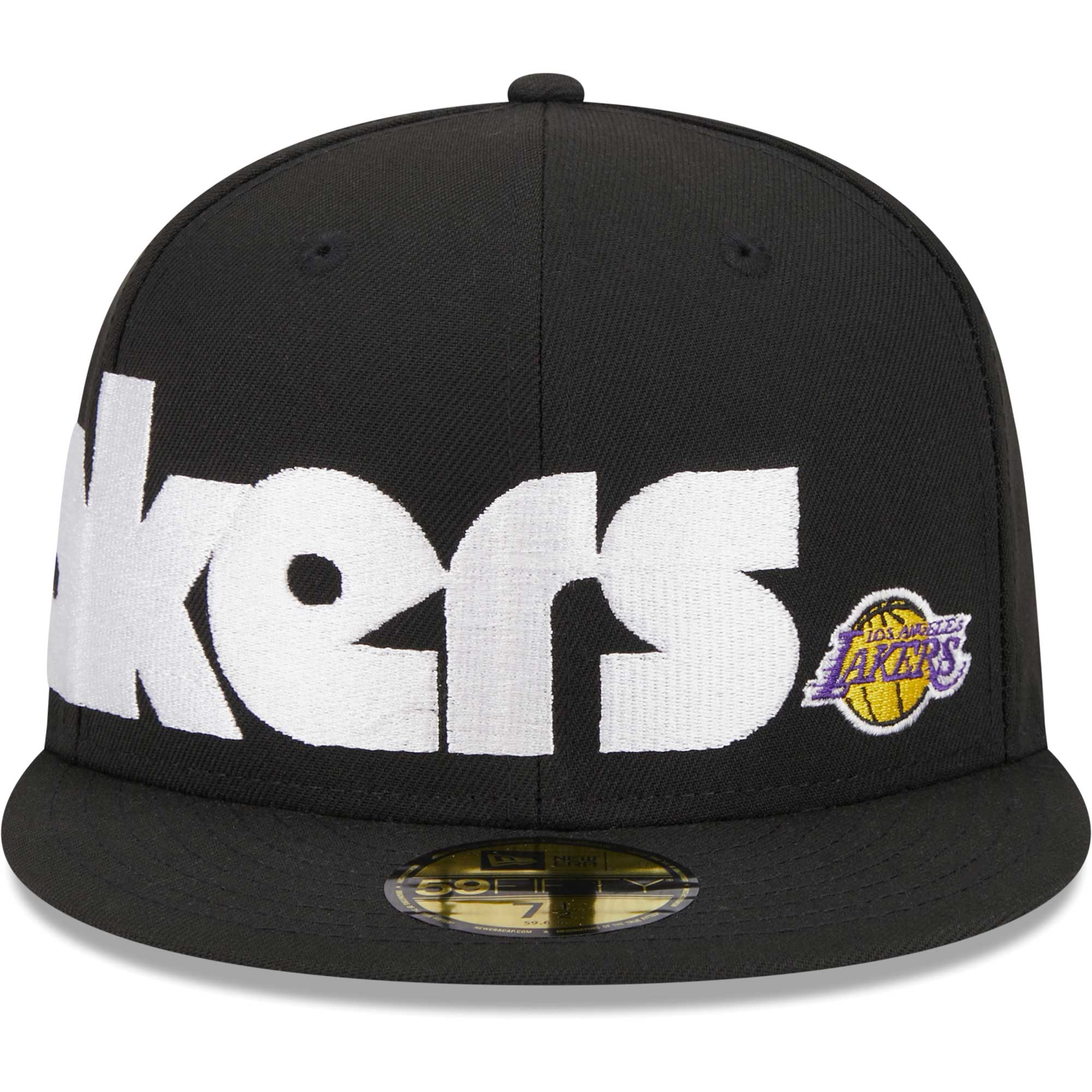 Official Los Angeles Lakers mens los angeles lakers new era black checkerboard uv 59fifty fitted hat | Lakers Shop