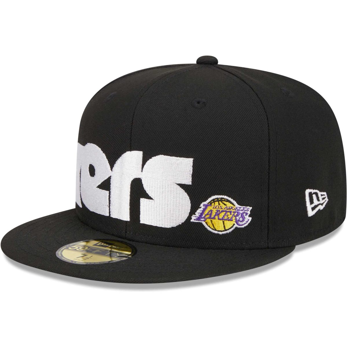 Official Los Angeles Lakers mens los angeles lakers new era black checkerboard uv 59fifty fitted hat | Lakers Shop