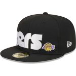 Official Los Angeles Lakers mens los angeles lakers new era black checkerboard uv 59fifty fitted hat | Lakers Shop