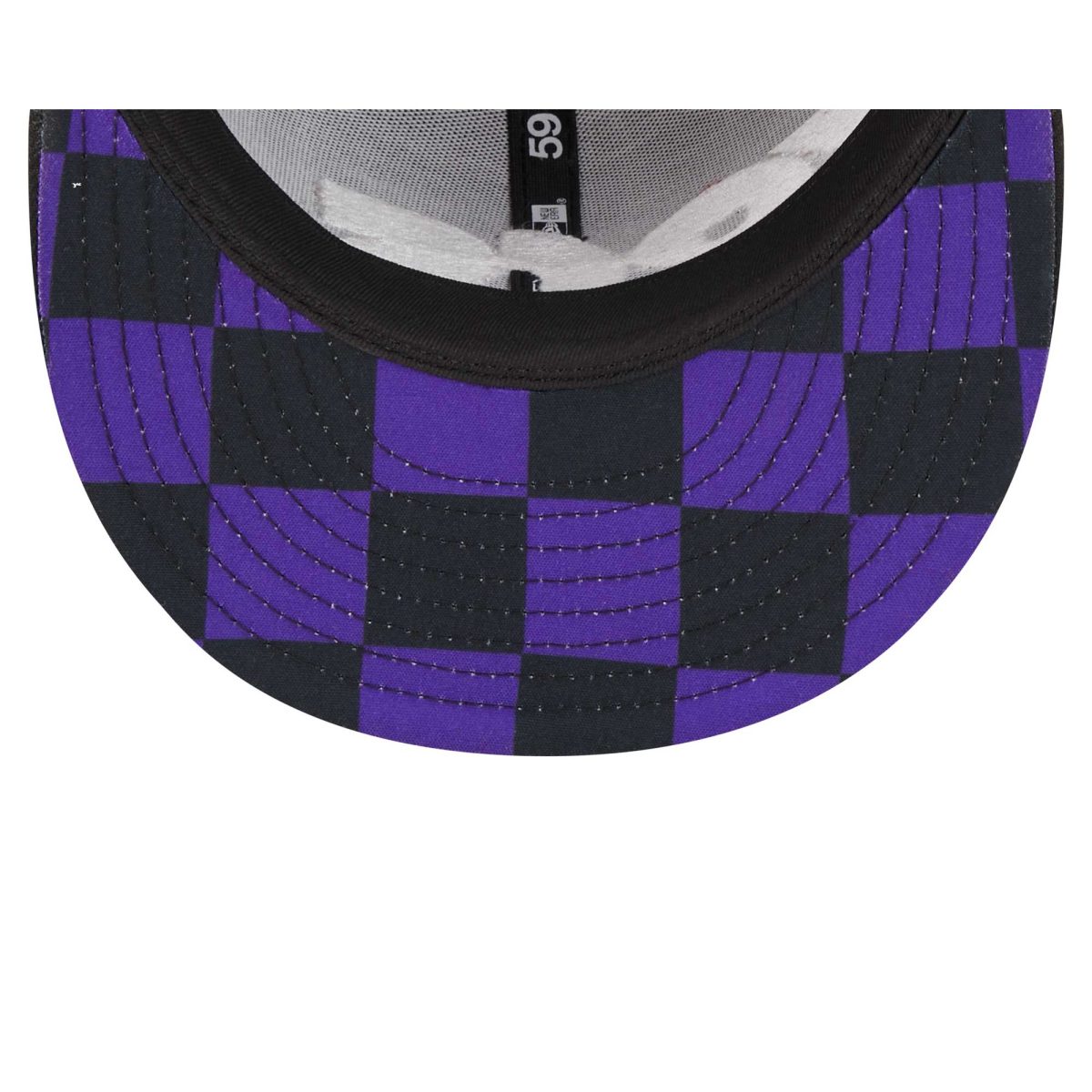 Official Los Angeles Lakers mens los angeles lakers new era black checkerboard uv 59fifty fitted hat | Lakers Shop