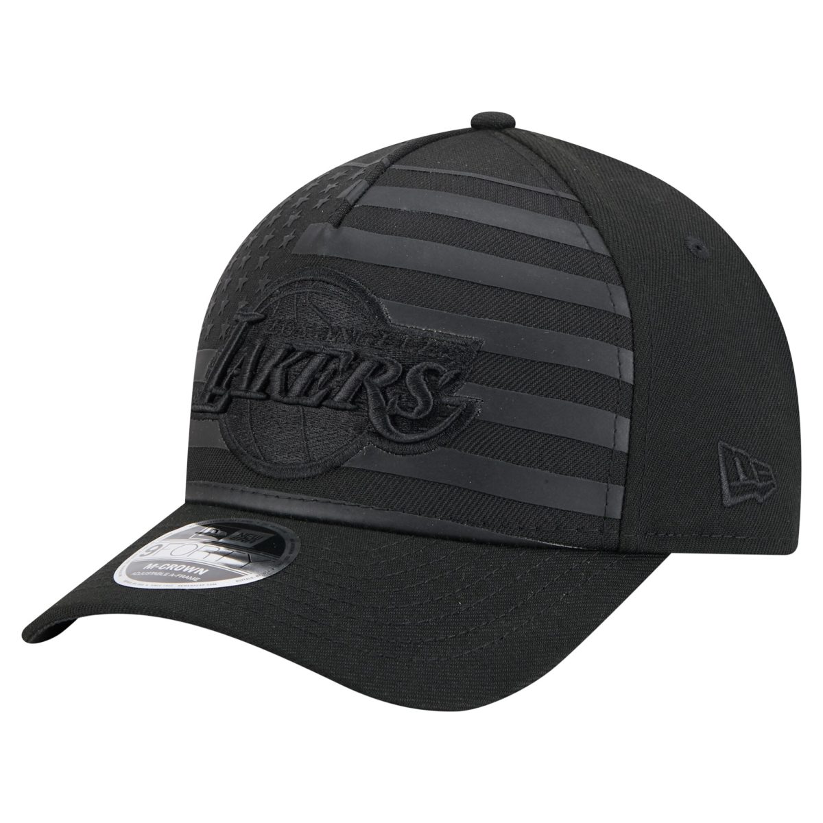 Official Los Angeles Lakers mens los angeles lakers new era black game day flag a-frame 9forty adjustable hat | Lakers Shop