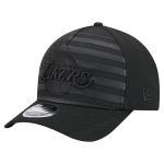 Official Los Angeles Lakers mens los angeles lakers new era black game day flag a-frame 9forty adjustable hat | Lakers Shop