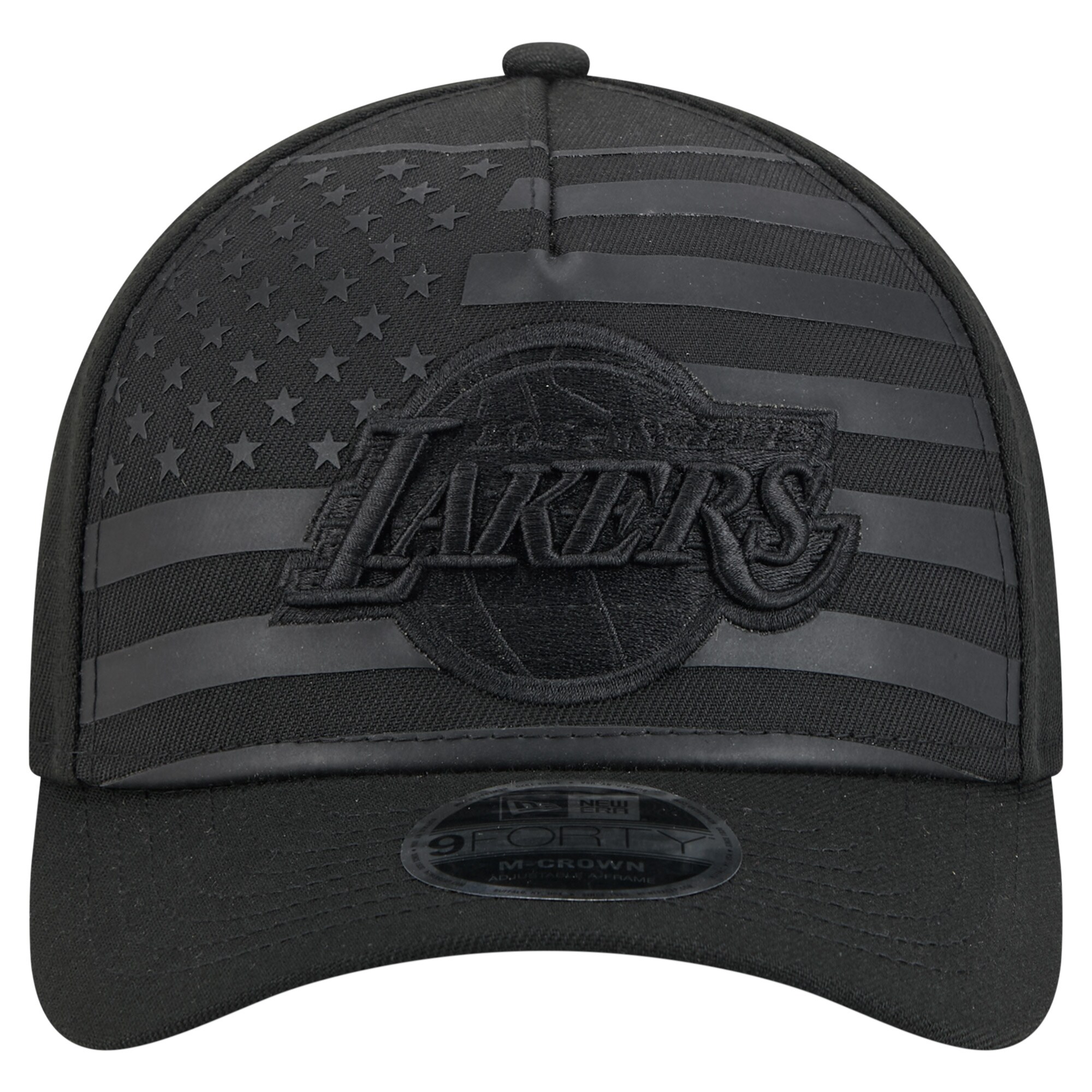 Official Los Angeles Lakers mens los angeles lakers new era black game day flag a-frame 9forty adjustable hat | Lakers Shop