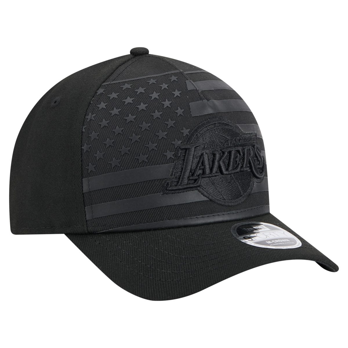 Official Los Angeles Lakers mens los angeles lakers new era black game day flag a-frame 9forty adjustable hat | Lakers Shop
