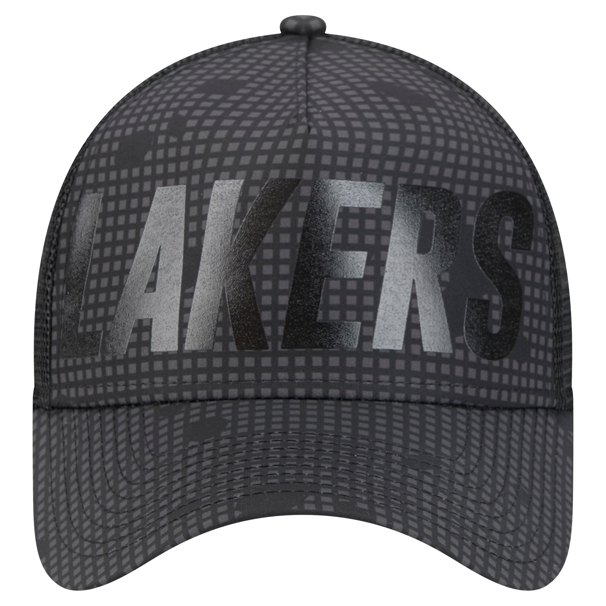 Official Los Angeles Lakers mens los angeles lakers new era black midnight ink tonal a-frame trucker 9forty adjustable hat | Lakers Shop