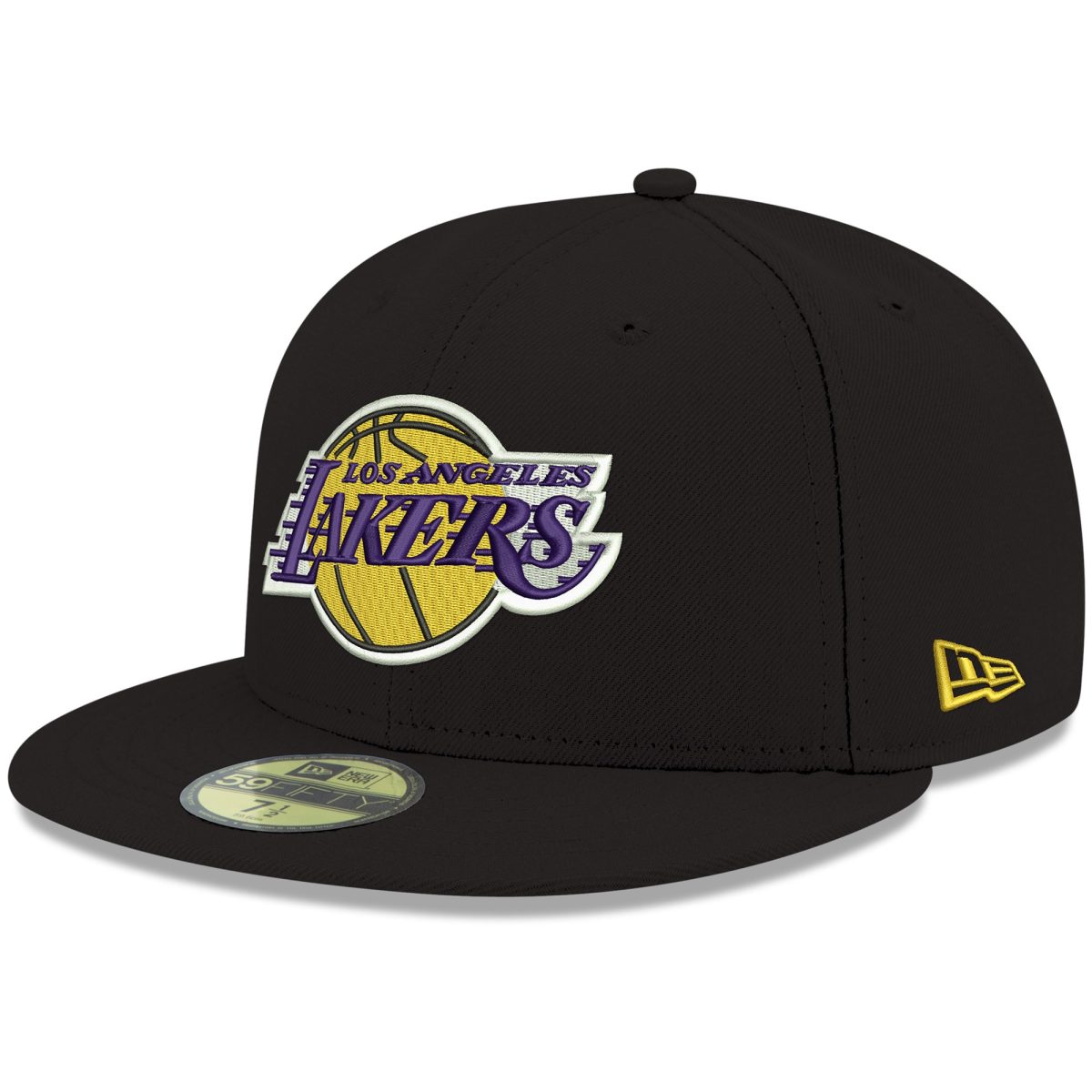 Official Los Angeles Lakers mens los angeles lakers new era black official team color 59fifty fitted hat | Lakers Shop