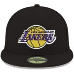 Official Los Angeles Lakers mens los angeles lakers new era black official team color 59fifty fitted hat | Lakers Shop