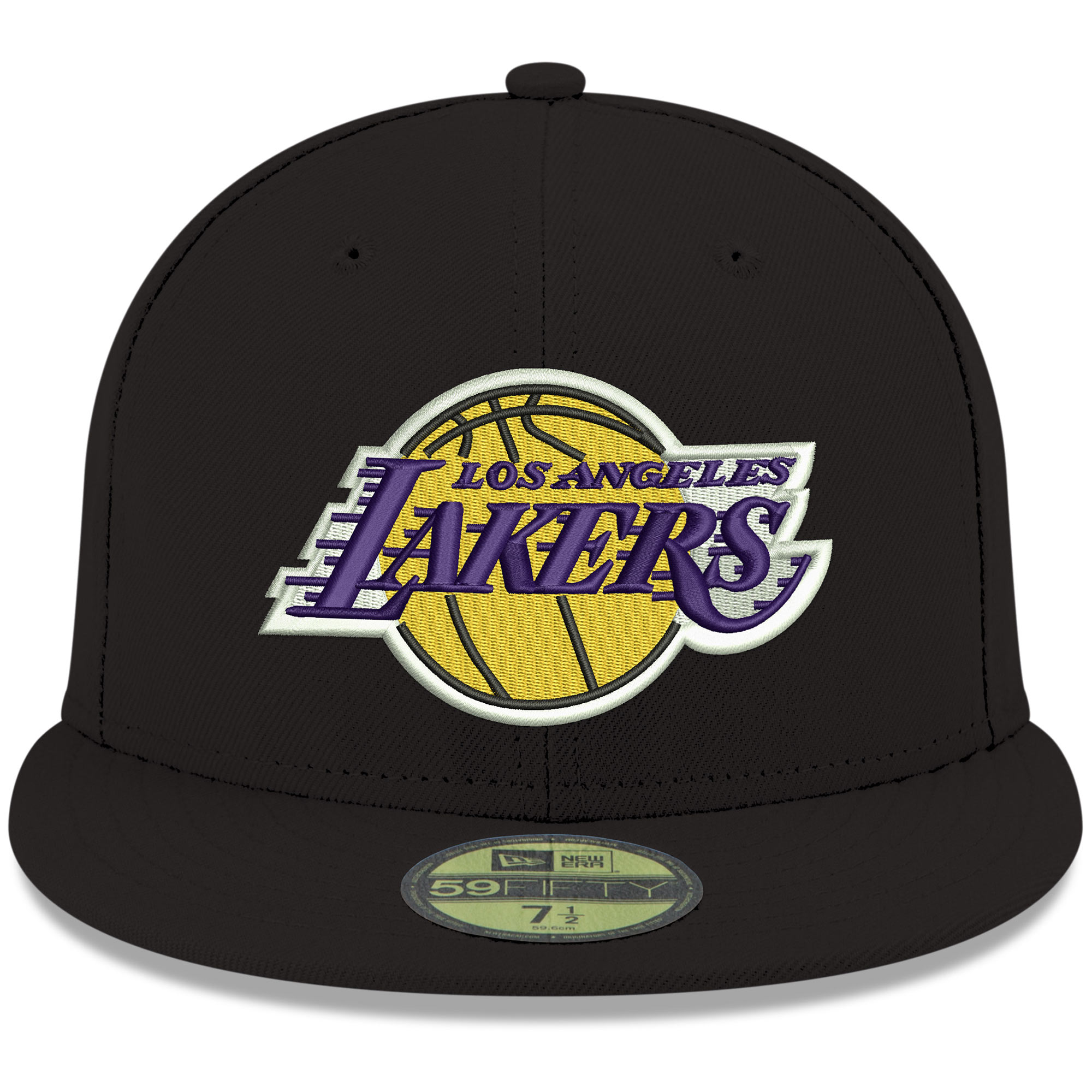 Official Los Angeles Lakers mens los angeles lakers new era black official team color 59fifty fitted hat | Lakers Shop