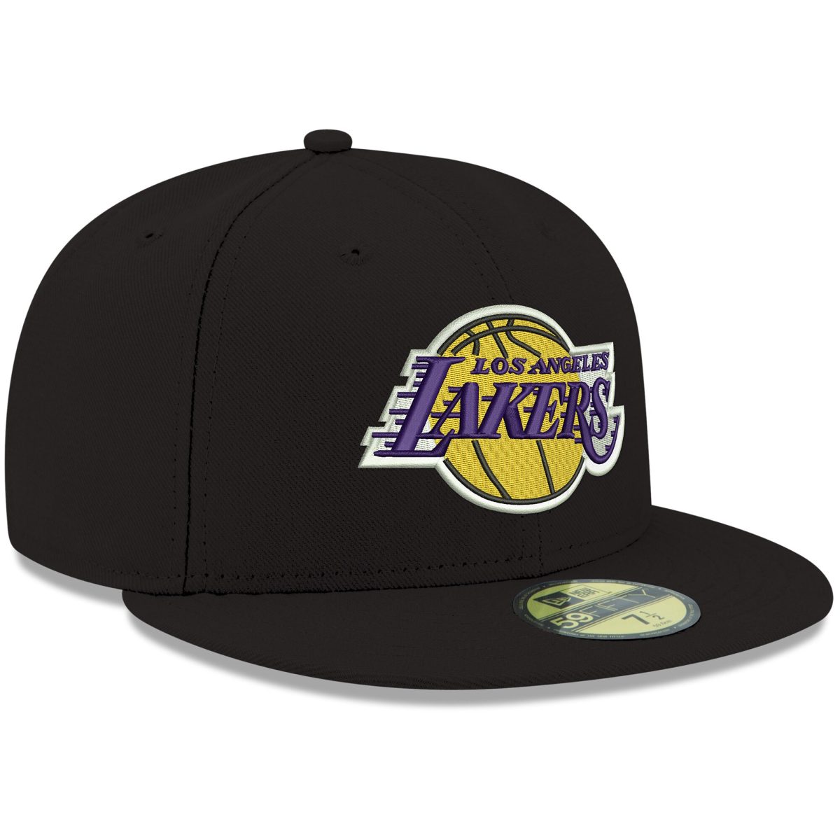 Official Los Angeles Lakers mens los angeles lakers new era black official team color 59fifty fitted hat | Lakers Shop