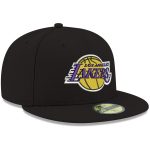 Official Los Angeles Lakers mens los angeles lakers new era black official team color 59fifty fitted hat | Lakers Shop