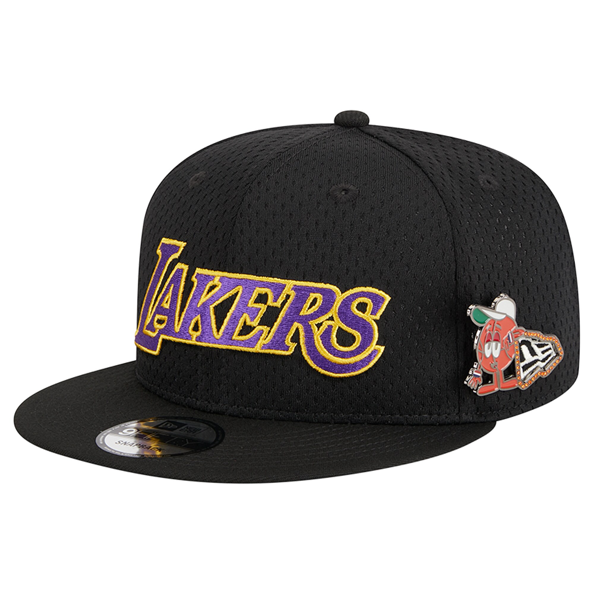 Official Los Angeles Lakers mens los angeles lakers new era black post-up pin mesh 9fifty snapback hat | Lakers Shop