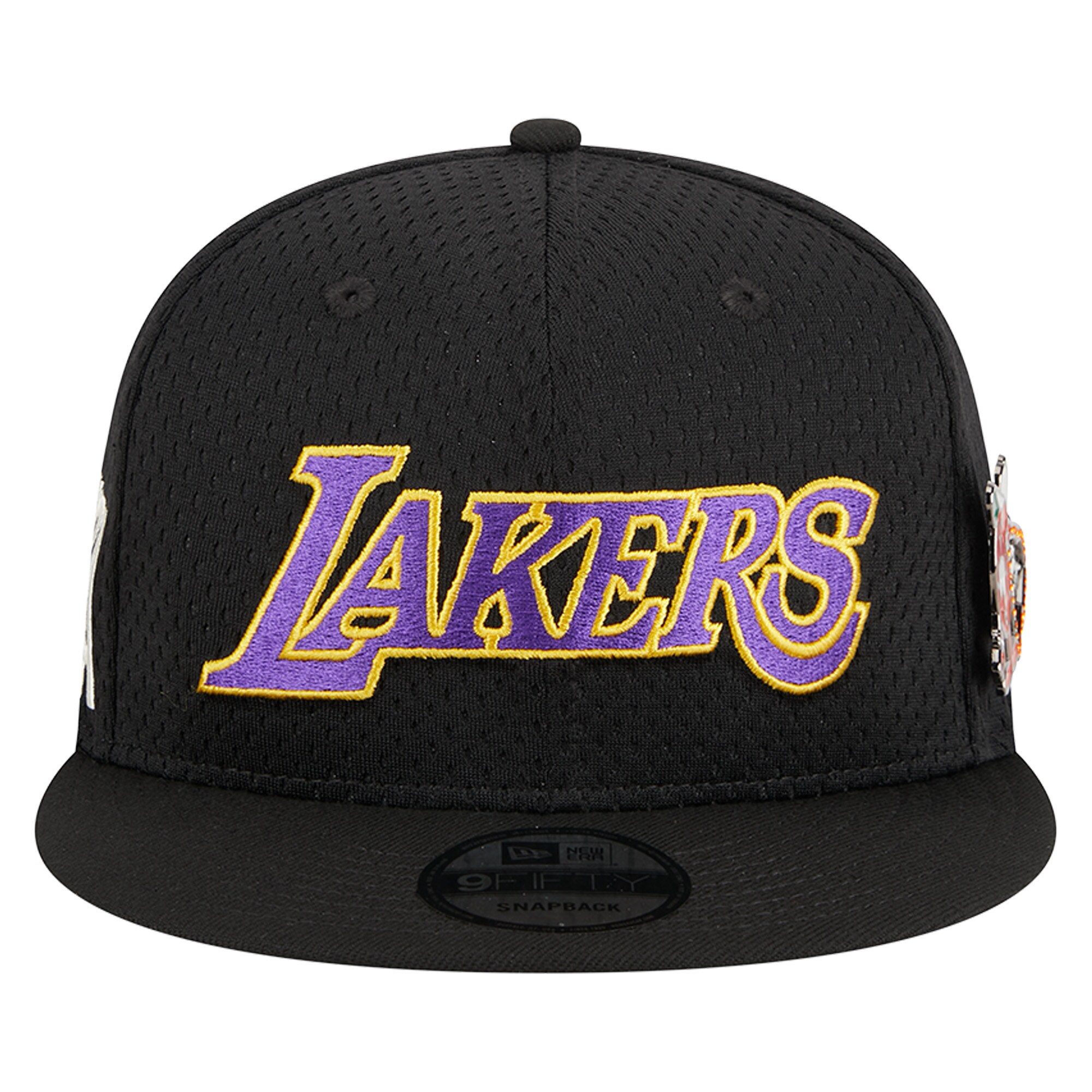 Official Los Angeles Lakers mens los angeles lakers new era black post-up pin mesh 9fifty snapback hat | Lakers Shop