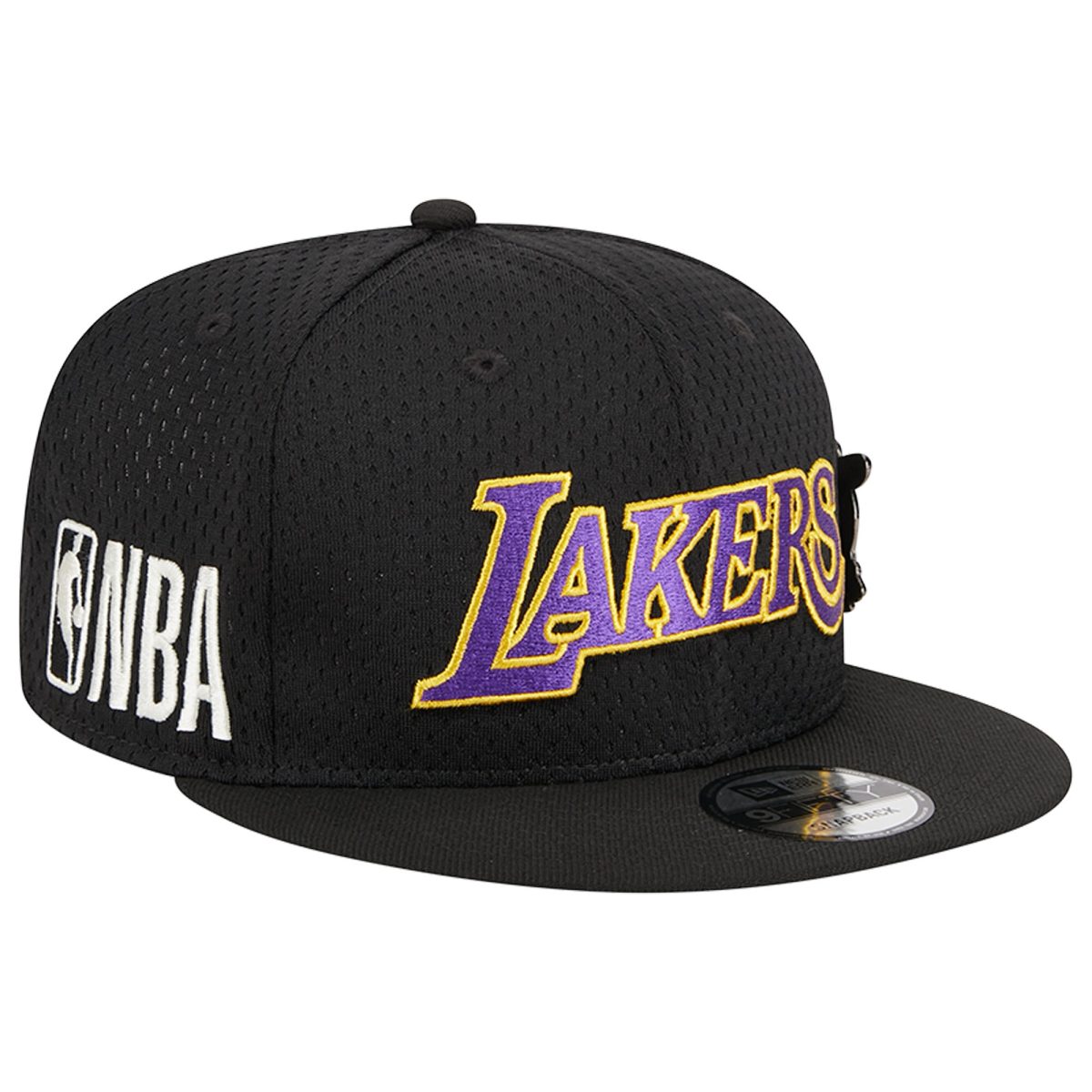 Official Los Angeles Lakers mens los angeles lakers new era black post-up pin mesh 9fifty snapback hat | Lakers Shop