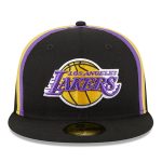 Official Los Angeles Lakers mens los angeles lakers new era black taping 59fifty fitted hat | Lakers Shop