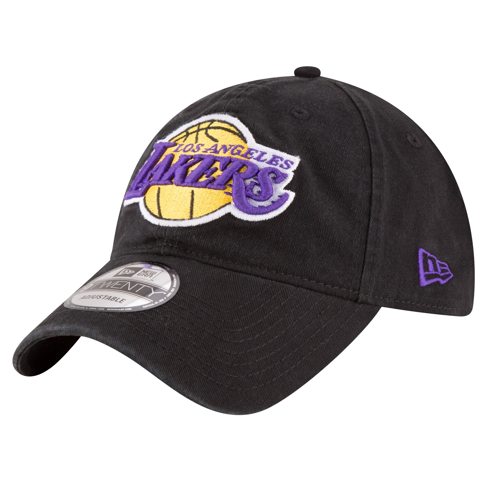Official Los Angeles Lakers mens los angeles lakers new era black team 2.0 9twenty adjustable hat | Lakers Shop