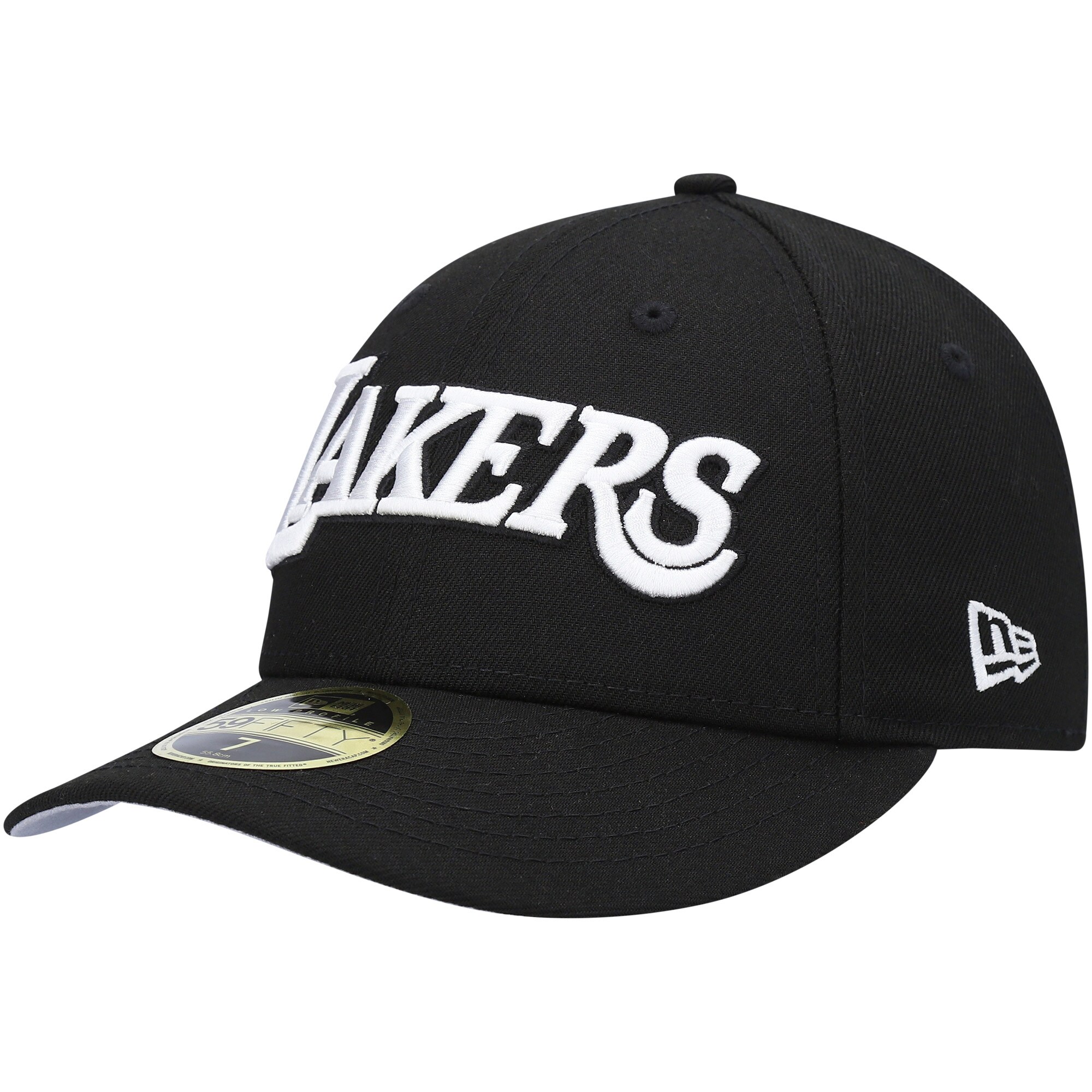 Official Los Angeles Lakers mens los angeles lakers new era black team logo low profile 59fifty fitted hat | Lakers Shop