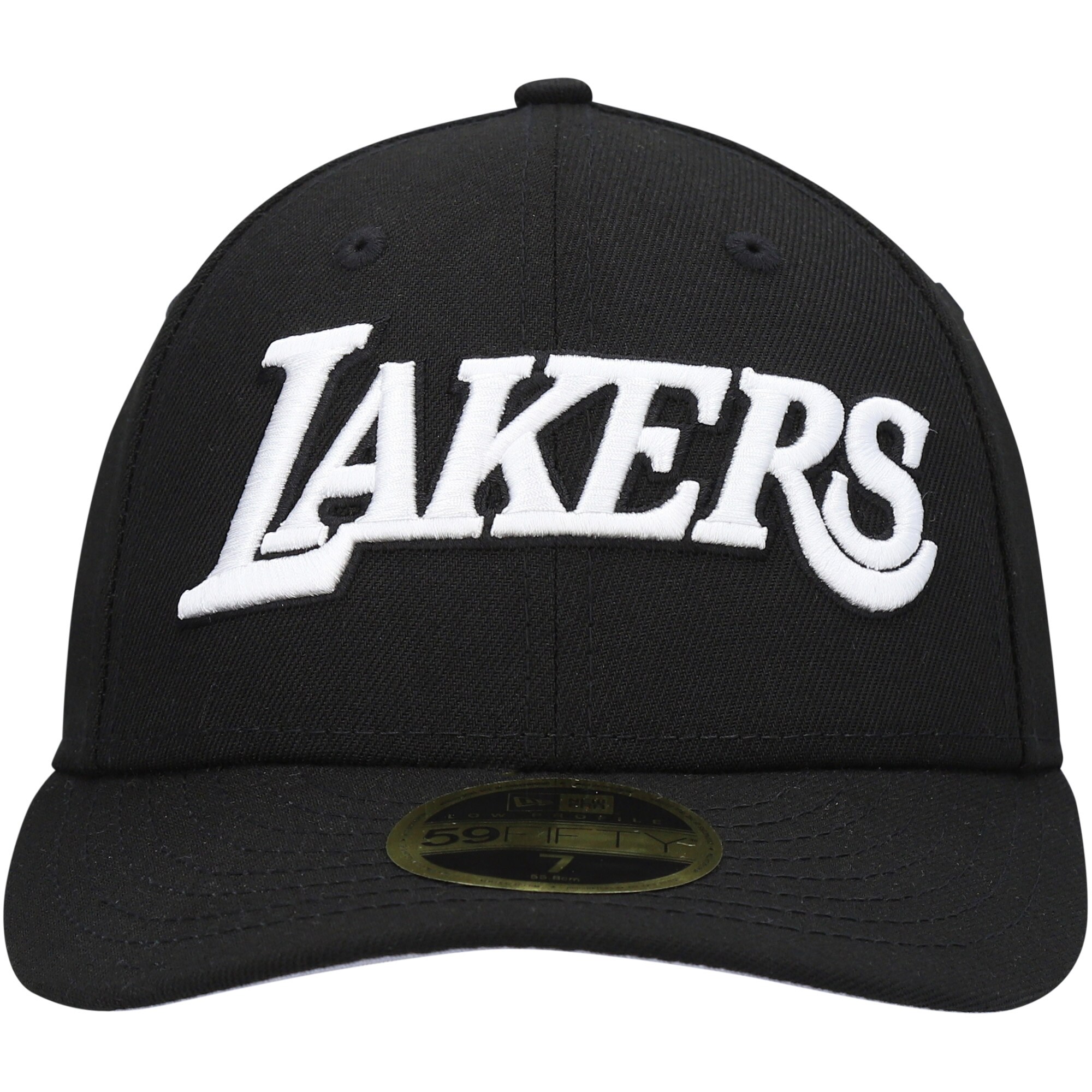 Official Los Angeles Lakers mens los angeles lakers new era black team logo low profile 59fifty fitted hat | Lakers Shop
