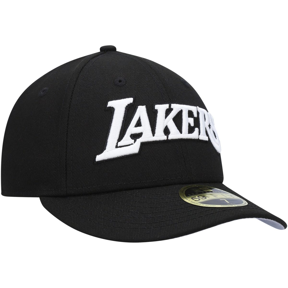 Official Los Angeles Lakers mens los angeles lakers new era black team logo low profile 59fifty fitted hat | Lakers Shop